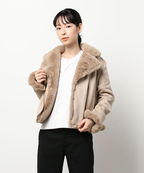 MISCH MASCH（ミッシュマッシュ）の「スエードボンディングライダース（ライダースジャケット・レディース・グレー/ベージュ/ピンク系その他・MEDIUM）」の16枚目の写真