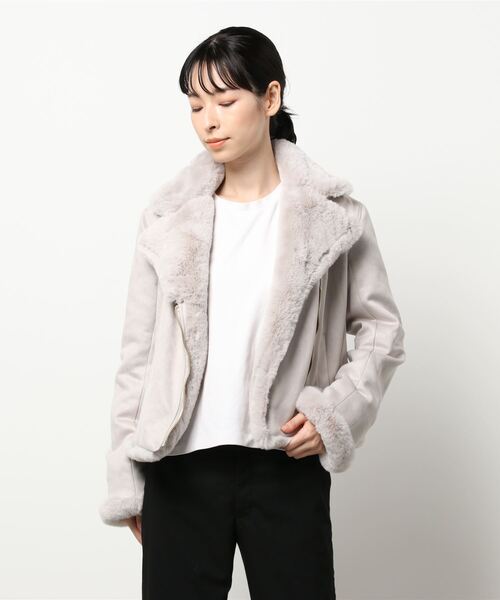 MISCH MASCH（ミッシュマッシュ）の「スエードボンディングライダース（ライダースジャケット・レディース・グレー/ベージュ/ピンク系その他・MEDIUM）」の18枚目の写真