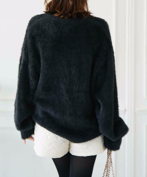 M y u（ミュー）の「クルーネックカラーニットセーター（ニット/セーター・レディース・ピンク/イエロー/アイボリー/グレー/ブラック/ベビーピンク・FREE）」の11枚目の写真