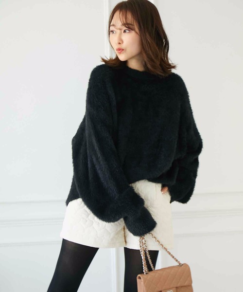 M y u（ミュー）の「クルーネックカラーニットセーター（ニット/セーター・レディース・ピンク/イエロー/アイボリー/グレー/ブラック/ベビーピンク・FREE）」の14枚目の写真