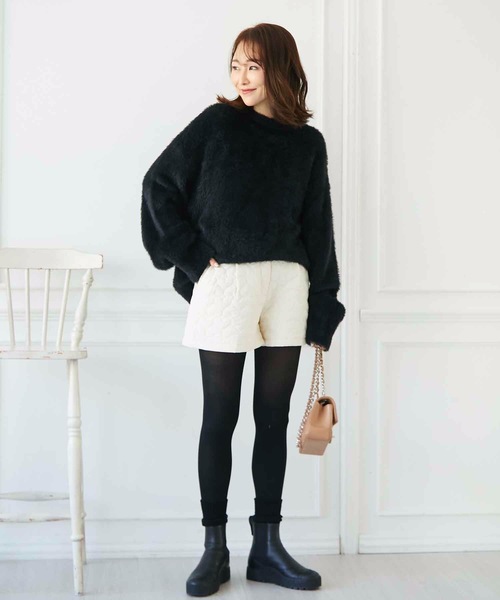 M y u（ミュー）の「クルーネックカラーニットセーター（ニット/セーター・レディース・ピンク/イエロー/アイボリー/グレー/ブラック/ベビーピンク・FREE）」の13枚目の写真