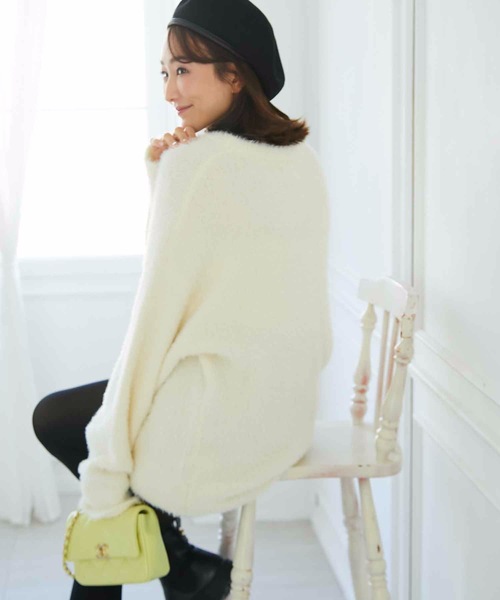 M y u（ミュー）の「クルーネックカラーニットセーター（ニット/セーター・レディース・ピンク/イエロー/アイボリー/グレー/ブラック/ベビーピンク・FREE）」の18枚目の写真