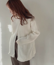 muure | 前スリット入りケーブル編みタートルネックニット(ニット/セーター)