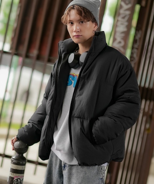 SIDEWAY STANCE（サイドウェイスタンス）の「【SIDEWAY STANCE】スタンド ビッグシルエット ポリダウンジャケット（ダウンジャケット/コート・メンズ・ホワイト/カーキ/ブラック/グレイッシュベージュ/パープル/グレイッシュブルー・MEDIUM/LARGE/X-LARGE/SMALL）」の22枚目の写真