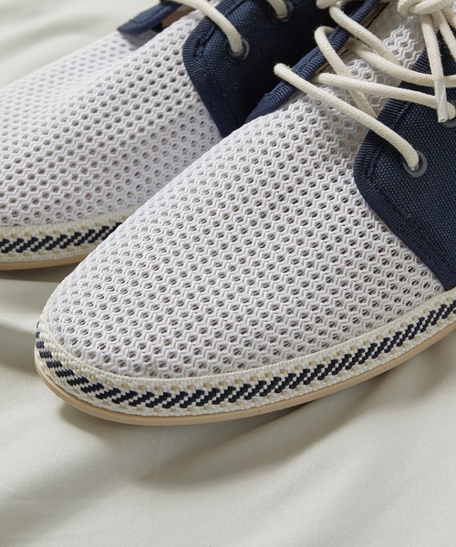 UNION STATION（ユニオンステーション）の「低反発ソール/メッシュシューレースシューズ（その他シューズ・メンズ・ホワイト/ネイビー/ホワイト×ネイビー・S/M/L）」の4枚目の写真