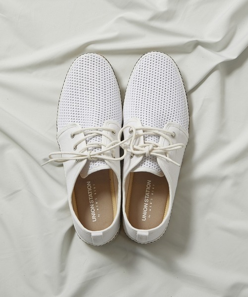 UNION STATION（ユニオンステーション）の「低反発ソール/メッシュシューレースシューズ（その他シューズ・メンズ・ホワイト/ネイビー/ホワイト×ネイビー・S/M/L）」の6枚目の写真
