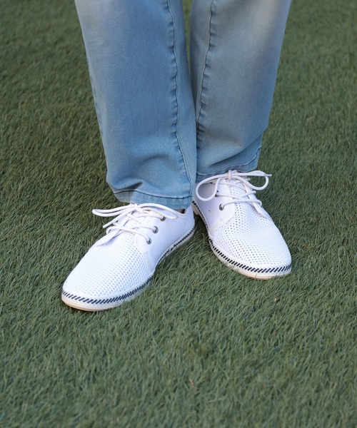 UNION STATION（ユニオンステーション）の「低反発ソール/メッシュシューレースシューズ（その他シューズ・メンズ・ホワイト/ネイビー/ホワイト×ネイビー・S/M/L）」の18枚目の写真