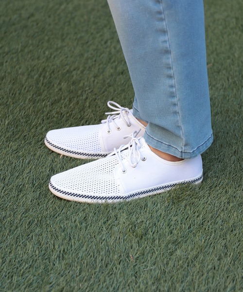 UNION STATION（ユニオンステーション）の「低反発ソール/メッシュシューレースシューズ（その他シューズ・メンズ・ホワイト/ネイビー/ホワイト×ネイビー・S/M/L）」の19枚目の写真