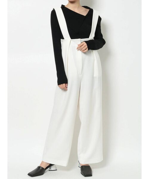 ELENDEEK（エレンディーク）の「サスペンダーワイドパンツ（スラックス・レディース・ブラック/オフホワイト・01/02）」の22枚目の写真