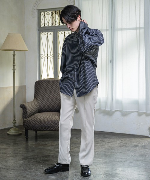 EDEL（エーデル）の「EDEL - ハイウェストセミフレアスラックス（その他パンツ・メンズ・ブラック/ベージュ・SMALL/MEDIUM/LARGE）」の5枚目の写真