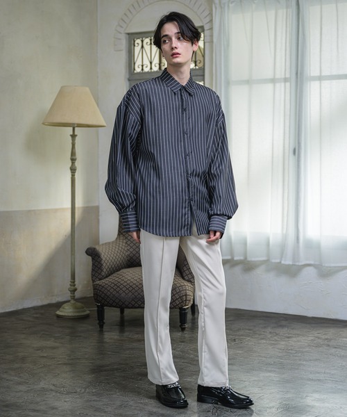 EDEL（エーデル）の「EDEL - ハイウェストセミフレアスラックス（その他パンツ・メンズ・ブラック/ベージュ・SMALL/MEDIUM/LARGE）」の6枚目の写真