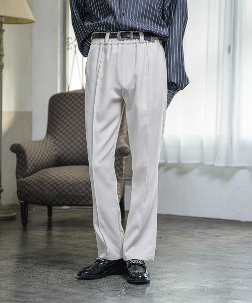 EDEL（エーデル）の「EDEL - ハイウェストセミフレアスラックス（その他パンツ・メンズ・ブラック/ベージュ・SMALL/MEDIUM/LARGE）」の9枚目の写真