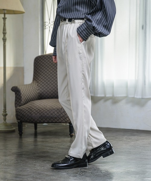 EDEL（エーデル）の「EDEL - ハイウェストセミフレアスラックス（その他パンツ・メンズ・ブラック/ベージュ・SMALL/MEDIUM/LARGE）」の12枚目の写真