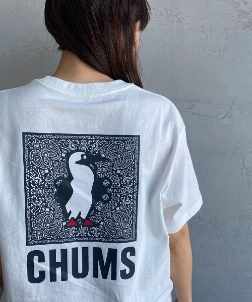 CHUMS（チャムス）の「[CHUMS/チャムス] 別注 ペイズリー柄 バックプリントロゴTシャツ（Tシャツ/カットソー・レディース・ホワイト/ブラック・S/M/L/XL/XXL）」の19枚目の写真