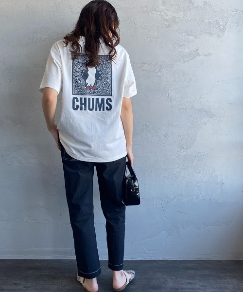 CHUMS（チャムス）の「[CHUMS/チャムス] 別注 ペイズリー柄 バックプリントロゴTシャツ（Tシャツ/カットソー・レディース・ホワイト/ブラック・S/M/L/XL/XXL）」の16枚目の写真