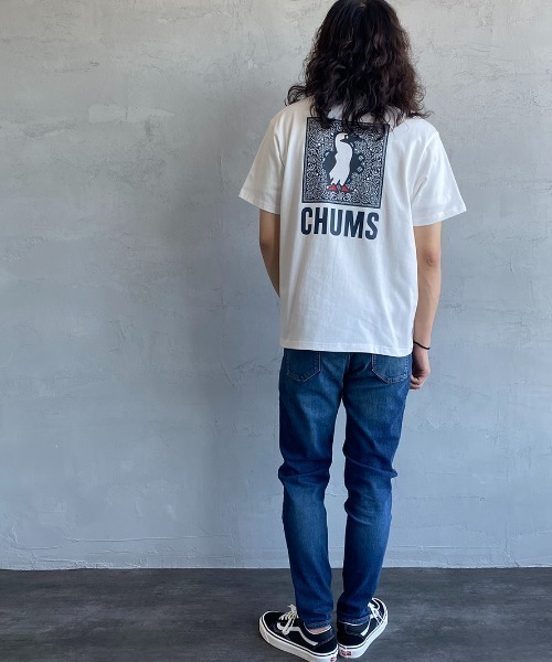 CHUMS（チャムス）の「[CHUMS/チャムス] 別注 ペイズリー柄 バックプリントロゴTシャツ（Tシャツ/カットソー・レディース・ホワイト/ブラック・S/M/L/XL/XXL）」の4枚目の写真