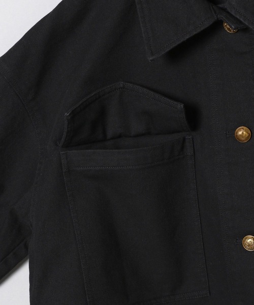JEANASIS（ジーナシス）の「ミリタリーショートシャツジャケット/265233（その他アウター・レディース・ブラック/カーキ・FREE）」の6枚目の写真