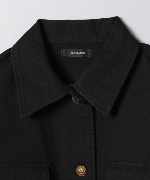 JEANASIS（ジーナシス）の「ミリタリーショートシャツジャケット/265233（その他アウター・レディース・ブラック/カーキ・FREE）」の4枚目の写真