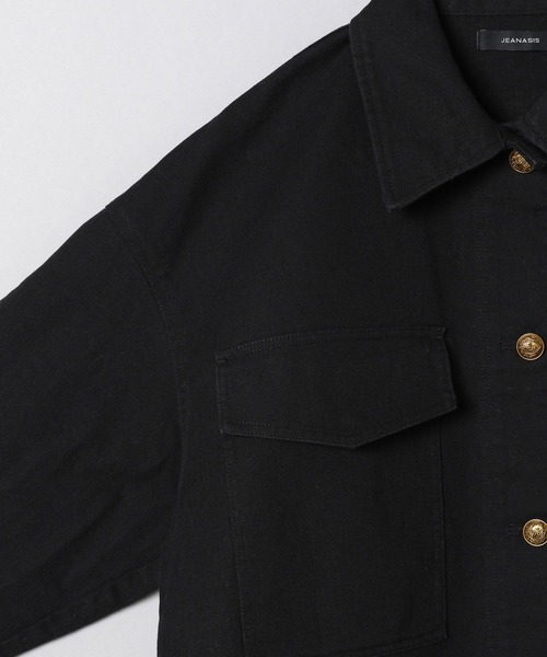 JEANASIS（ジーナシス）の「ミリタリーショートシャツジャケット/265233（その他アウター・レディース・ブラック/カーキ・FREE）」の5枚目の写真