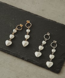 ハートパールロングピアス