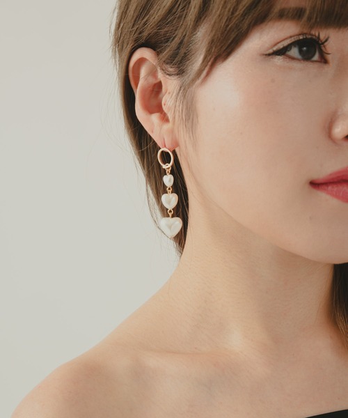 COLOR TOKYO ACCESSORIES(カラートウキョウアクセサリー)の「ハートパールロングピアス(ピアス(両耳用)・レディース・Silver/GOLD ・FREE)」の5枚目の写真