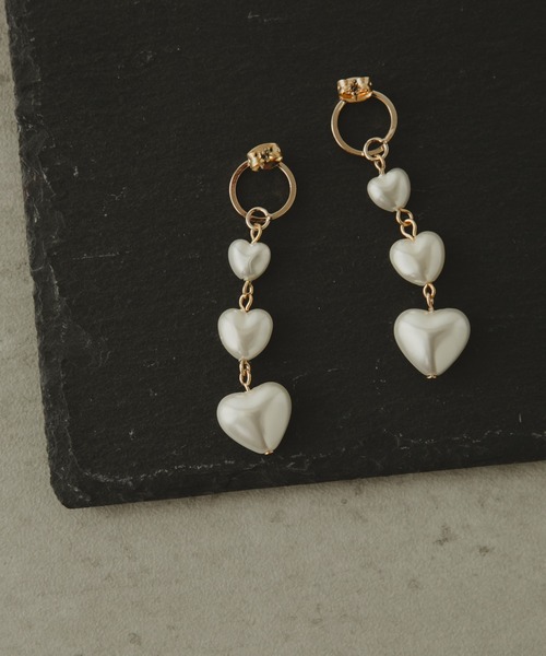 COLOR TOKYO ACCESSORIES(カラートウキョウアクセサリー)の「ハートパールロングピアス(ピアス(両耳用)・レディース・Silver/GOLD ・FREE)」の9枚目の写真