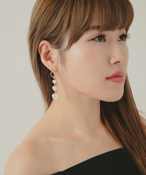 COLOR TOKYO ACCESSORIES(カラートウキョウアクセサリー)の「ハートパールロングピアス(ピアス(両耳用)・レディース・Silver/GOLD ・FREE)」の12枚目の写真