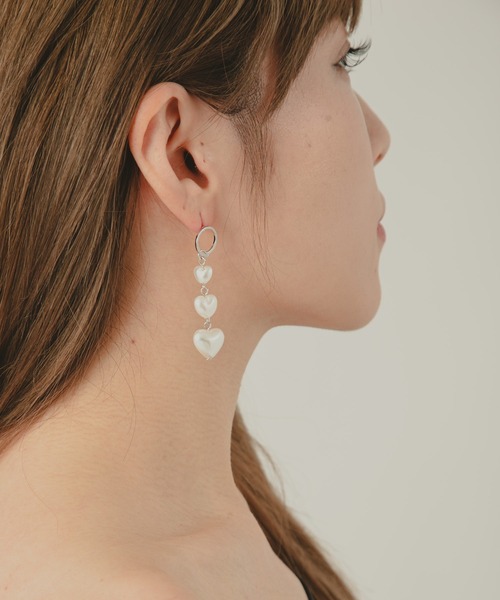 COLOR TOKYO ACCESSORIES(カラートウキョウアクセサリー)の「ハートパールロングピアス(ピアス(両耳用)・レディース・Silver/GOLD ・FREE)」の13枚目の写真