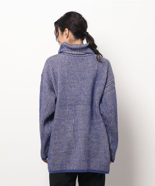 Bou Jeloud（ブージュルード）の「【WEB限定】モヘアタッチ配色リブニットチュニック（ニット/セーター・レディース・チャコールグレー/ブルー/マスタード・FREE）」の13枚目の写真