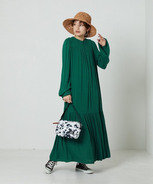 FREAK'S STORE（フリークスストア）の「▽【WEB限定】インド楊柳2WAYワンピース（ワンピース・レディース・ピンク/ワイン/グリーン/ダークネイビー・SMALL/MEDIUM）」の6枚目の写真