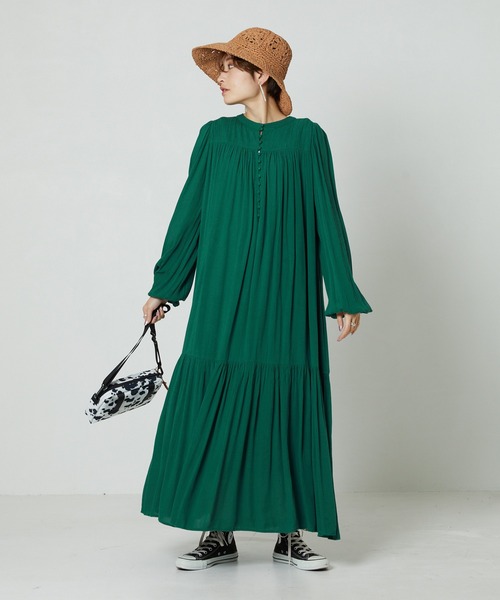 FREAK'S STORE（フリークスストア）の「▽【WEB限定】インド楊柳2WAYワンピース（ワンピース・レディース・ピンク/ワイン/グリーン/ダークネイビー・SMALL/MEDIUM）」の11枚目の写真