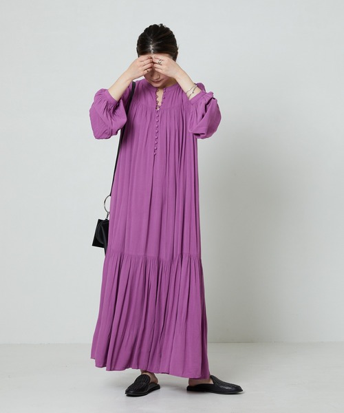 FREAK'S STORE（フリークスストア）の「▽【WEB限定】インド楊柳2WAYワンピース（ワンピース・レディース・ピンク/ワイン/グリーン/ダークネイビー・SMALL/MEDIUM）」の21枚目の写真