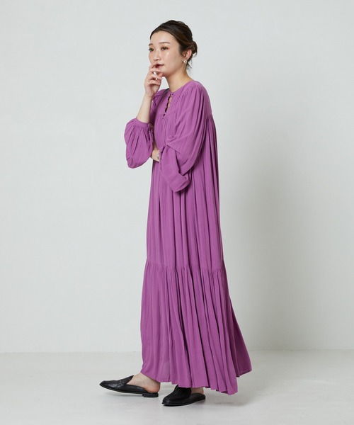 FREAK'S STORE（フリークスストア）の「▽【WEB限定】インド楊柳2WAYワンピース（ワンピース・レディース・ピンク/ワイン/グリーン/ダークネイビー・SMALL/MEDIUM）」の7枚目の写真