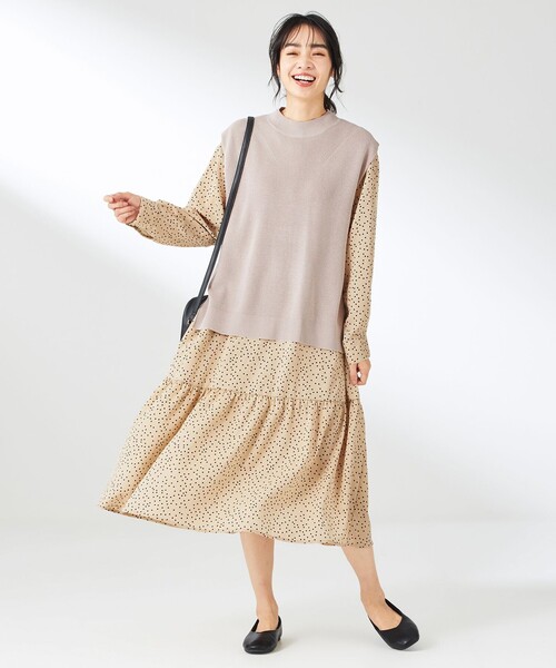【セットアイテム】ニットベスト×ワンピースSET