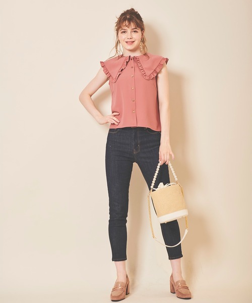 31 Sons de mode（トランテアン　ソン　ドゥ　モード）の「フリルビッグカラーブラウス（シャツ/ブラウス・レディース・オフホワイト/ピンク・36）」の11枚目の写真