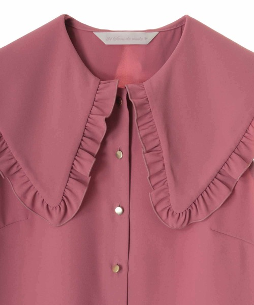 31 Sons de mode（トランテアン　ソン　ドゥ　モード）の「フリルビッグカラーブラウス（シャツ/ブラウス・レディース・オフホワイト/ピンク・36）」の14枚目の写真