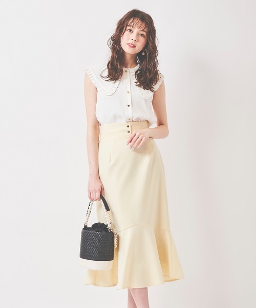 31 Sons de mode（トランテアン　ソン　ドゥ　モード）の「フリルビッグカラーブラウス（シャツ/ブラウス・レディース・オフホワイト/ピンク・36）」の21枚目の写真