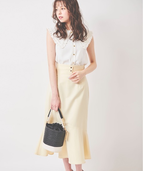 31 Sons de mode（トランテアン　ソン　ドゥ　モード）の「フリルビッグカラーブラウス（シャツ/ブラウス・レディース・オフホワイト/ピンク・36）」の20枚目の写真