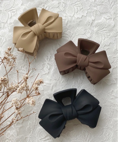 apres jour(アプレジュール)の「【apres jour×ARIAZ】リボンヘアクリップ(バレッタ/ヘアクリップ・レディース・ブラック/ダークブラウン/ベージュ・FREE)」の4枚目の写真