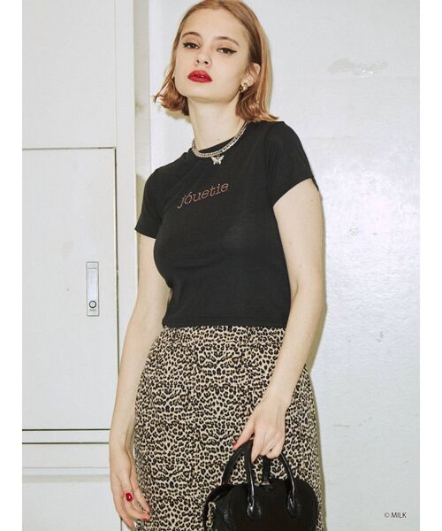 MILK（ミルク）の「MILK ラインストーンロゴTシャツ【コラボ】（Tシャツ/カットソー・レディース・ブラック/オフホワイト/ブルー/その他1・MEDIUM）」の12枚目の写真