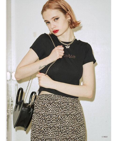 MILK（ミルク）の「MILK ラインストーンロゴTシャツ【コラボ】（Tシャツ/カットソー・レディース・ブラック/オフホワイト/ブルー/その他1・MEDIUM）」の17枚目の写真