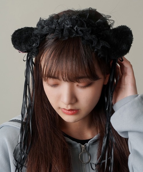 SPINNS（スピンズ）の「猫耳レースカチューシャ（カチューシャ）」 - WEAR