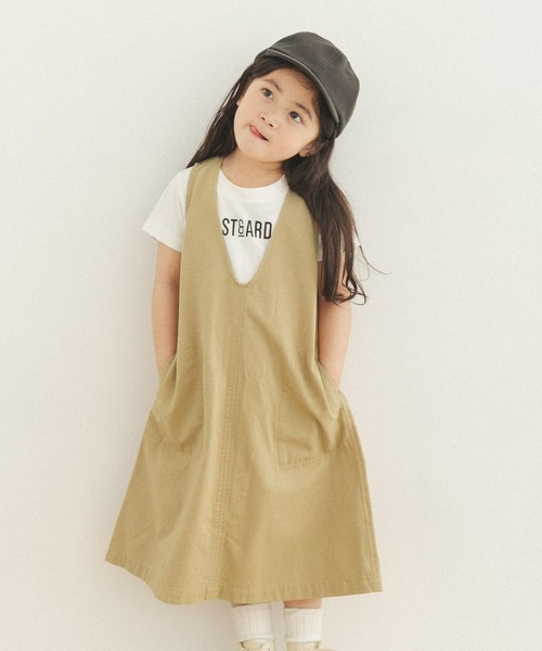 FORK&SPOON（フォークアンドスプーン）の「『親子リンク』FORK&SPOON　Uネックワンピース(KIDS)（ワンピース・キッズ・ベージュ/ネイビー・105/120/135）」の7枚目の写真