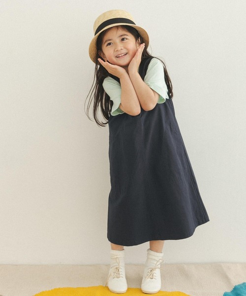 FORK&SPOON（フォークアンドスプーン）の「『親子リンク』FORK&SPOON　Uネックワンピース(KIDS)（ワンピース・キッズ・ベージュ/ネイビー・105/120/135）」の4枚目の写真