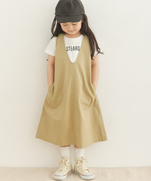 FORK&SPOON（フォークアンドスプーン）の「『親子リンク』FORK&SPOON　Uネックワンピース(KIDS)（ワンピース・キッズ・ベージュ/ネイビー・105/120/135）」の21枚目の写真
