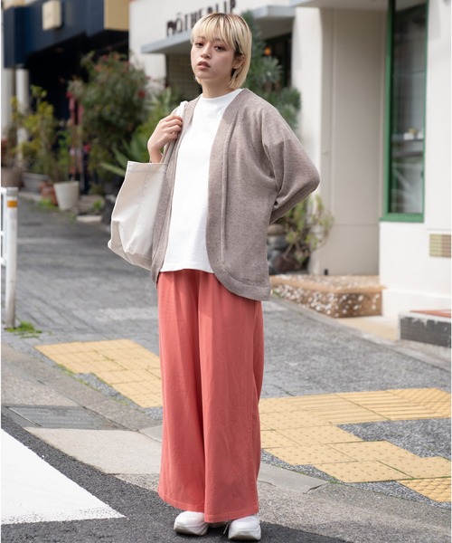 NAVY（ネイビー）の「ミントリネン ロングワイドパンツ（その他パンツ・レディース・ベージュ/カーキ/グリーン/オレンジ・M/L）」の12枚目の写真