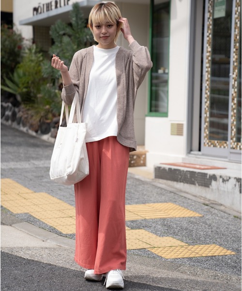 NAVY（ネイビー）の「ミントリネン ロングワイドパンツ（その他パンツ・レディース・ベージュ/カーキ/グリーン/オレンジ・M/L）」の15枚目の写真