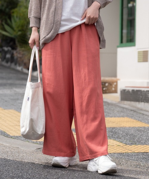 NAVY（ネイビー）の「ミントリネン ロングワイドパンツ（その他パンツ・レディース・ベージュ/カーキ/グリーン/オレンジ・M/L）」の18枚目の写真