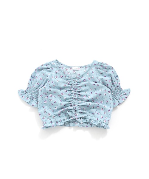 JENNI love(ジェニィラブ)の「フラワー総柄シャーリングブラウス(シャツ/ブラウス・キッズ・ラベンダー/サックスブルー・150cm/130cm/140cm/160cm)」の1枚目の写真