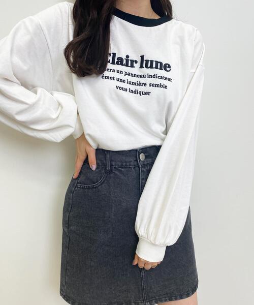 INGNI(イング)の「ふくれ刺繍ロゴロングTシャツ(Tシャツ/カットソー・レディース・ホワイト×ピンク/ホワイト×ブラック/ホワイト×グリーン/ホワイト×レッド・M)」の14枚目の写真